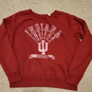 Wms M, Indiana Hoosiers Red Tailgate Crewneck Sweatshirt